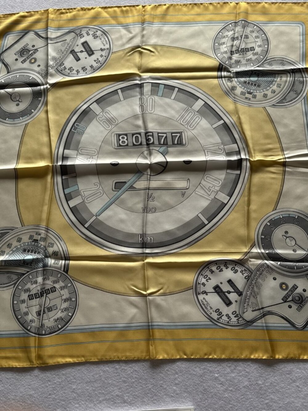 BMW Vintage 90s Silk Scarf Dashboard Gauges